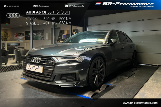 Audi A6 C8 55 TFSI (3.0T) stage 1 - BR-Performance Luxembourg - Professional  chiptuning