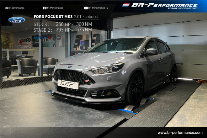 Ford Focus Mk3 Ph2 ST - 2.0T Ecoboost stage 2 - BR-Performance Luxembourg -  Professional chiptuning