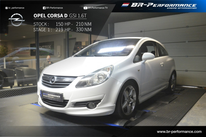 Opel Corsa D GSI 1.6T stage 1 - BR-Performance Luxembourg - Professional  chiptuning